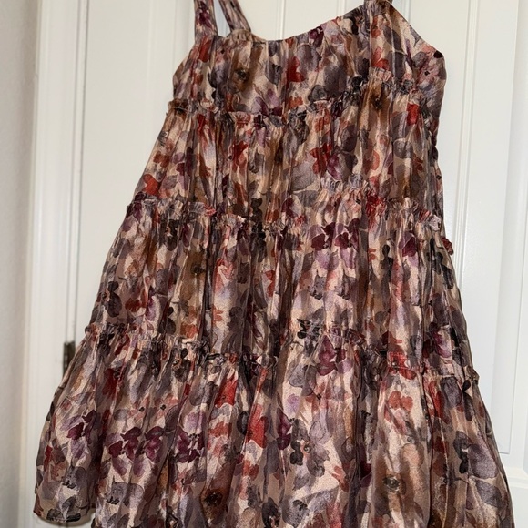 Ruffled Pink and Red Scoop Neck Mini Dress - Picture 4 of 10